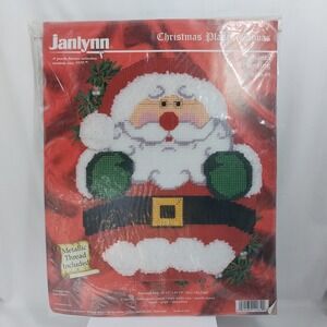 Vtg 1998 Janlynn Christmas Plastic Canvas Santa Wall Hanging #140-89 Open Unused